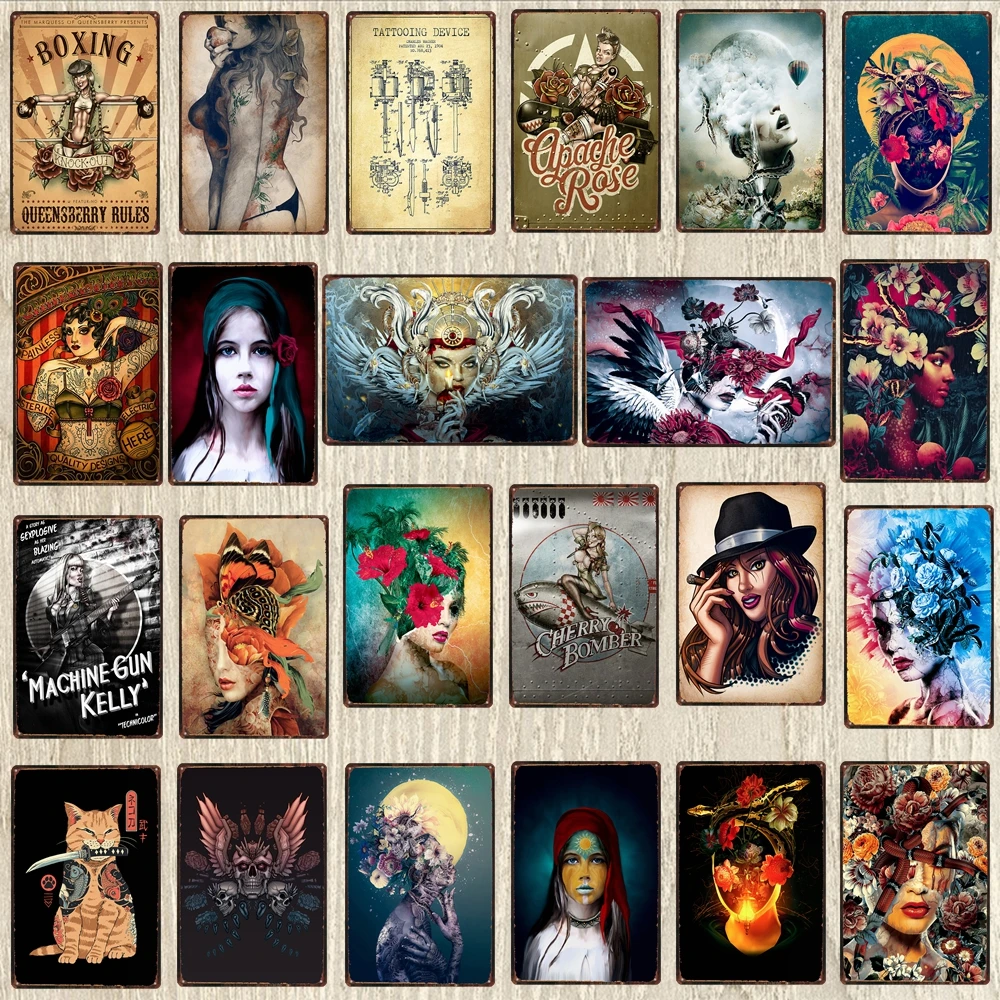 Beauty Tattoo Art Plate Poster Pin Up Girl Sign Metal Tin Signs Girl's Bedroom Decor Bar Garage Barbershop Wall Plaques Painting
Beauty Tattoo Art Plate Poster Pin Up Girl Sign Metal Tin Signs Girl's Bedroom Decor Bar Garage Barbershop Wall Plaques Painting