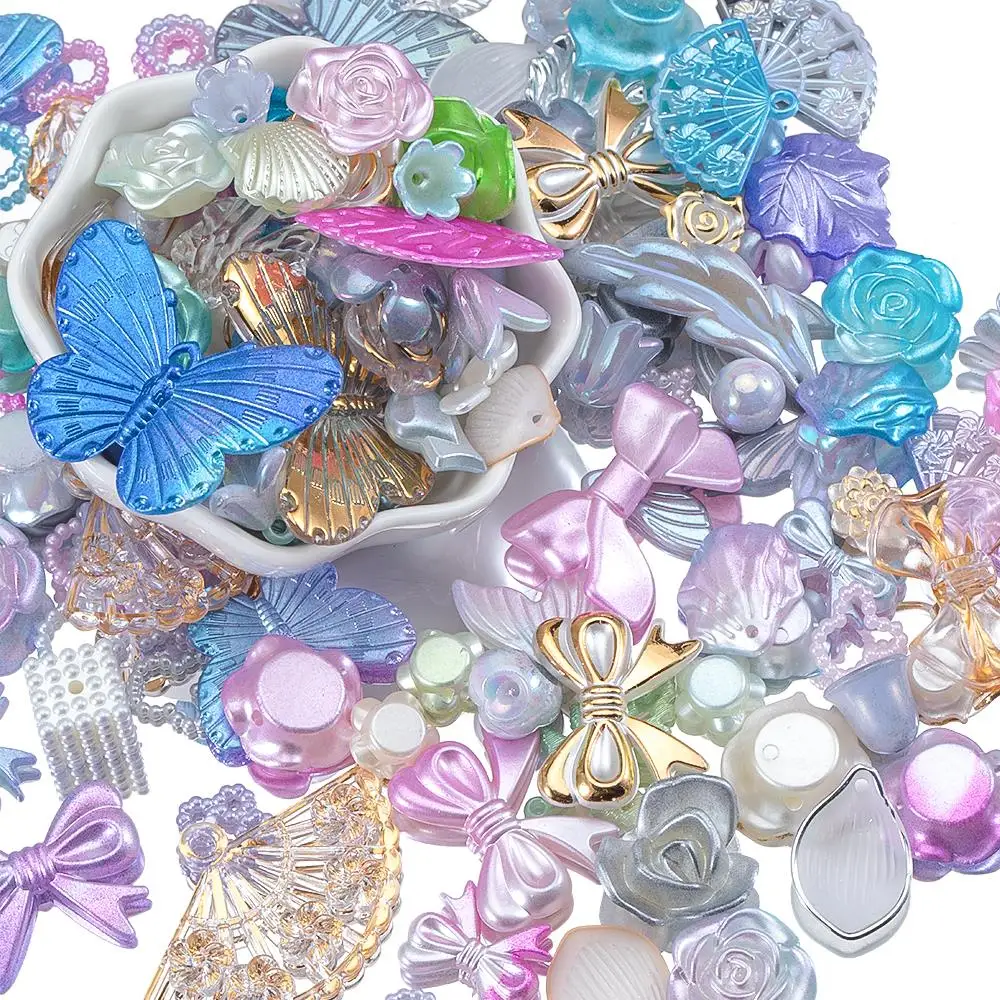 50g(60-80pcs) Cream Glue Accessories Rose Bow Knot Baroque Mix Bead Charms for diy Jewelry Making Crafts Resin Material Supplies 
50g(60-80pcs) Cream Glue Accessories Rose Bow Knot Baroque Mix Bead Charms for diy Jewelry Making Crafts Resin Material Supplies