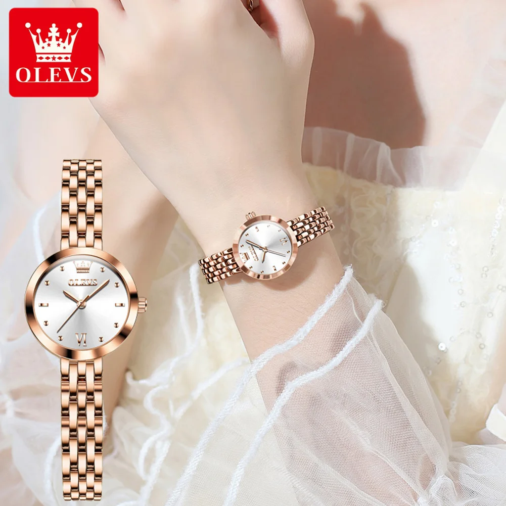 

OLEVS 9992 Women Watch Quartz Simple Elegant Golden Wristwatch Ladies Waterproof Stainless steel Women's Watch Relógio Feminino