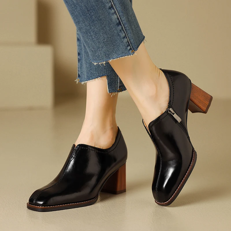 2023 Autumn/winter Women Boots Pointed Toe Chunky Heel Ankle Boots Women Shoes Handmade High Heels Genuine Leather
2023 Autumn/winter Women Boots Pointed Toe Chunky Heel Ankle Boots Women Shoes Handmade High Heels Genuine Leather