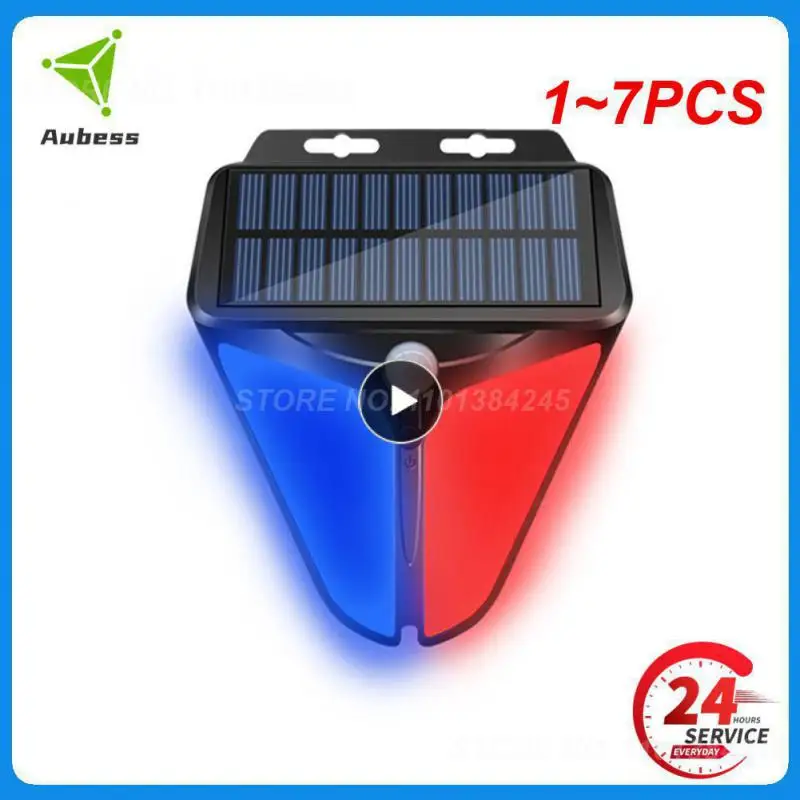 

1~7PCS Strobe Light Siren Wireless Solar Powered Solar Alarm Light Alarm Siren Motion Sensor Solar Lighting Ip65 Waterproof