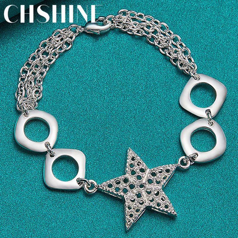 CHSHINE 925 Sterling Silver Star Four Rings Bracelet For Women Wedding Party Fashion Charm Jewelry
CHSHINE 925 Sterling Silver Star Four Rings Bracelet For Women Wedding Party Fashion Charm Jewelry