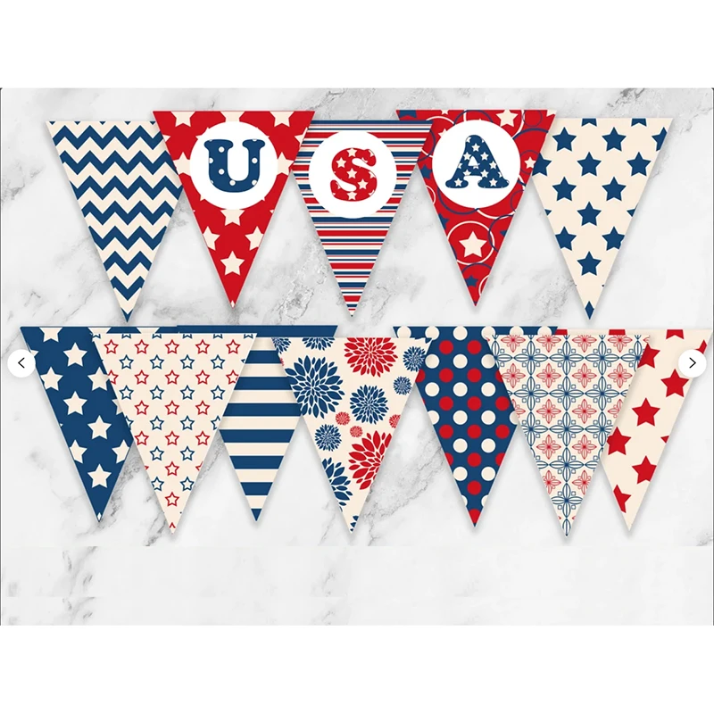 White National Day patriotic pennant banner 4th of July celebration party garland hanging decorations
White National Day patriotic pennant banner 4th of July celebration party garland hanging decorations