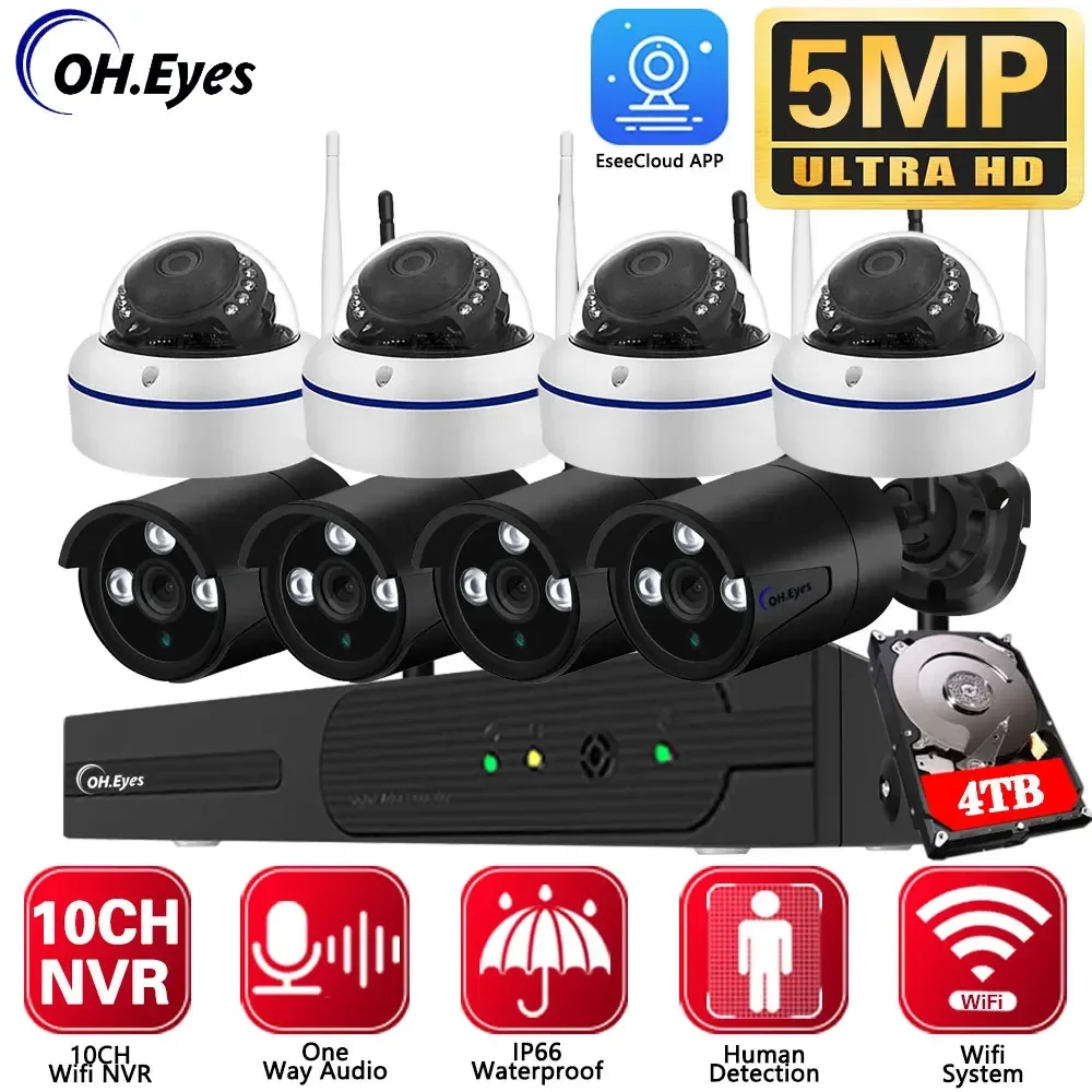 H.265 Wireless 10CH 5MP Wifi Camera System Smart EseeCloud Camera Human Detection Audio Night Vision Security Surveillance Kit
H.265 Wireless 10CH 5MP Wifi Camera System Smart EseeCloud Camera Human Detection Audio Night Vision Security Surveillance Kit