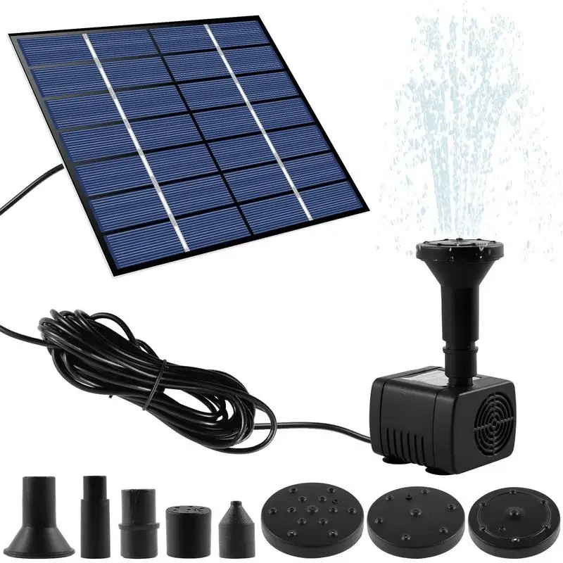 

Solar Powered Fountain Floating Water Pump Bird Bath Pool Fountains 6 Nozzles Garden Pumps Accessories For Ponds Pool Outdoor