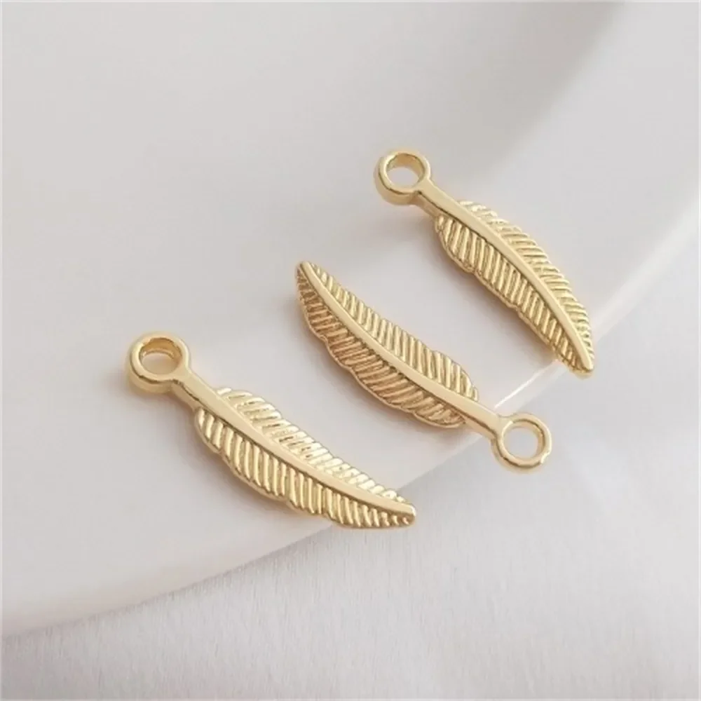 14K Gold Leaf Shaped Feather Pendant, Handmade DIY Pendant, Bracelet, Necklace, Earrings, Jewelry, Charm Pendant Accessories
14K Gold Leaf Shaped Feather Pendant, Handmade DIY Pendant, Bracelet, Necklace, Earrings, Jewelry, Charm Pendant Accessories