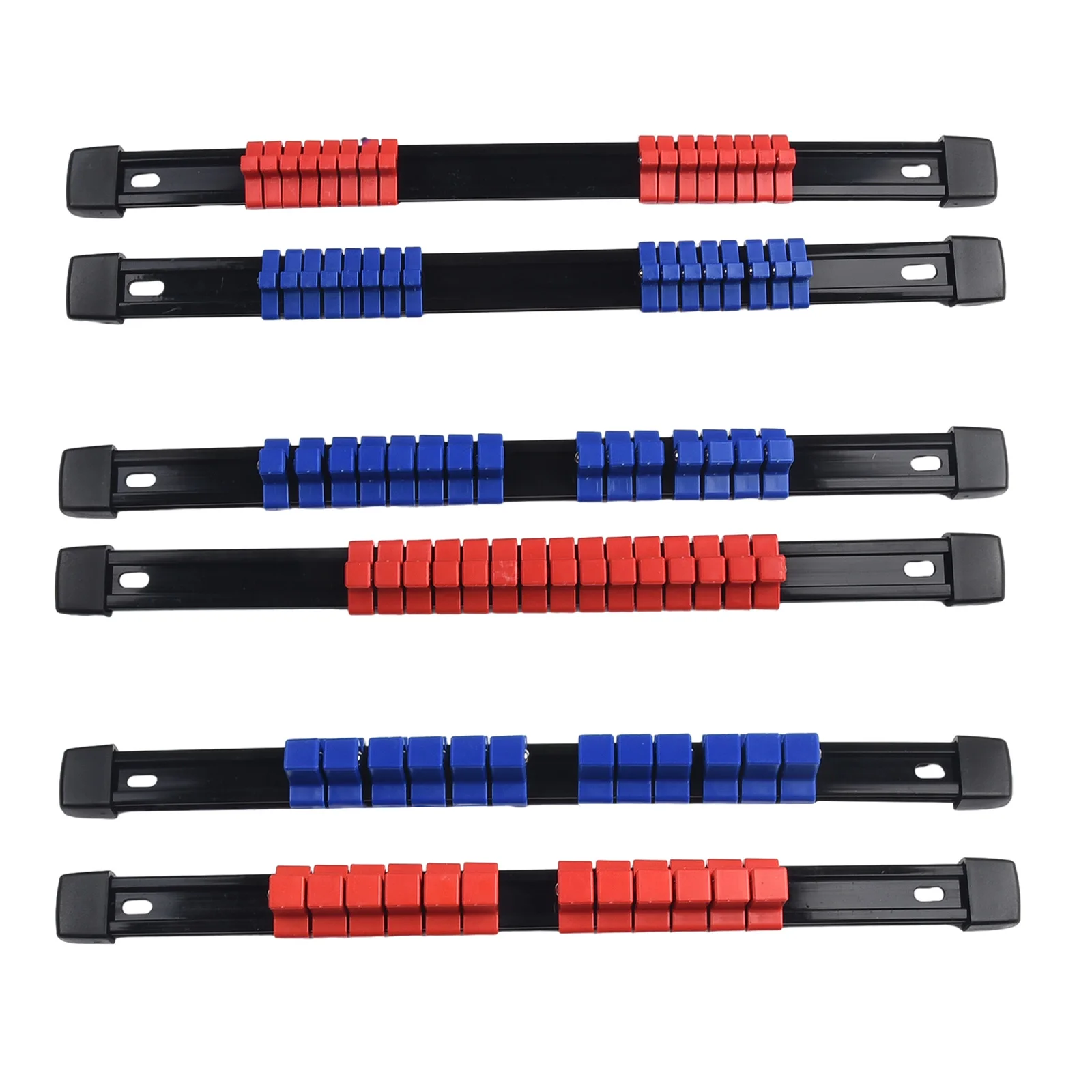 6pcs 1/4 3/8 1/2 Inch ABS Socket Organizer Clip Drive Socket Rail Holders Heavy Duty Socket Racks With Red Blue Black Clips
6pcs 1/4 3/8 1/2 Inch ABS Socket Organizer Clip Drive Socket Rail Holders Heavy Duty Socket Racks With Red Blue Black Clips