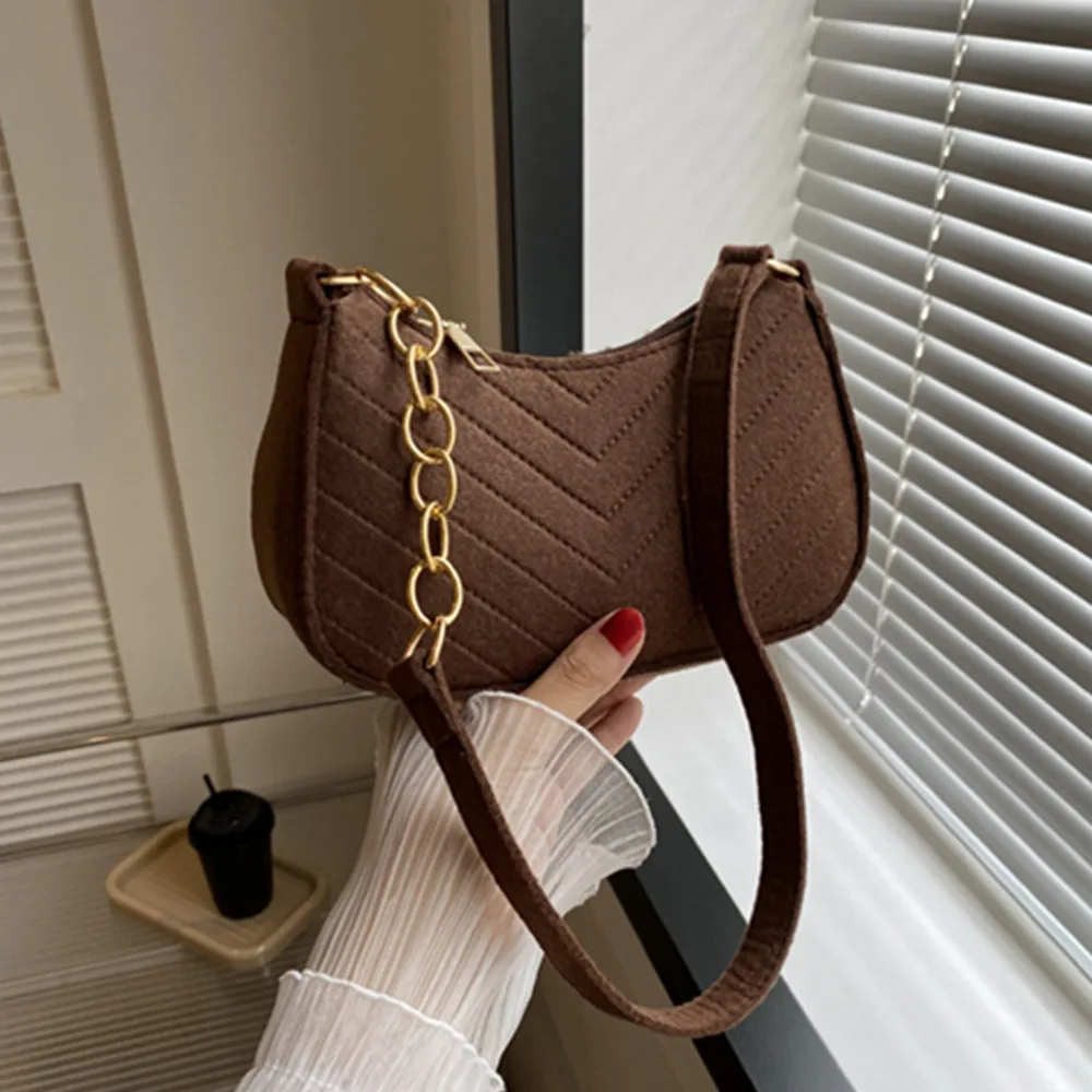 ISKYBOB Women Felt Mini Shoulder Bag Underarm Bags Solid Color Casual Handbags with Chain Shoulder Female Pouch Light Weigh Bag
ISKYBOB Women Felt Mini Shoulder Bag Underarm Bags Solid Color Casual Handbags with Chain Shoulder Female Pouch Light Weigh Bag