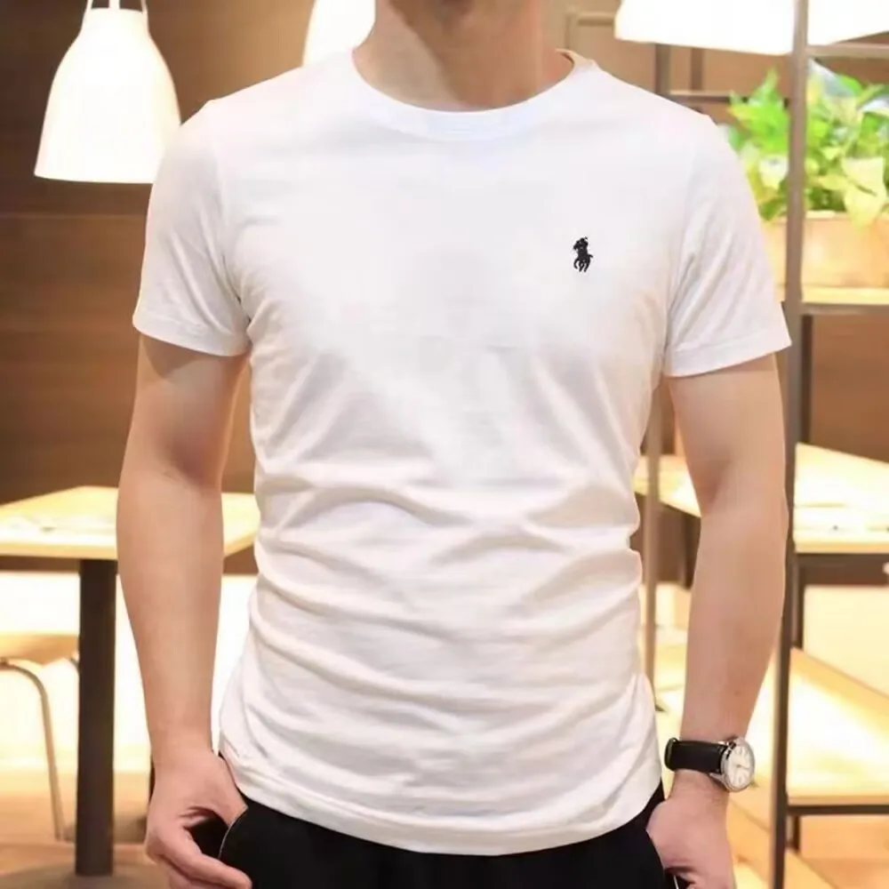 High quality round neck pure cotton embroidered T-shirt for men's summer casual sports short sleeved T-shirt
High quality round neck pure cotton embroidered T-shirt for men's summer casual sports short sleeved T-shirt