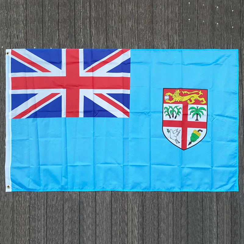 

xvggdg NEW fiji Flag 3ft x 5ft Hanging Polyester standard Fiji Islands Flag Banner