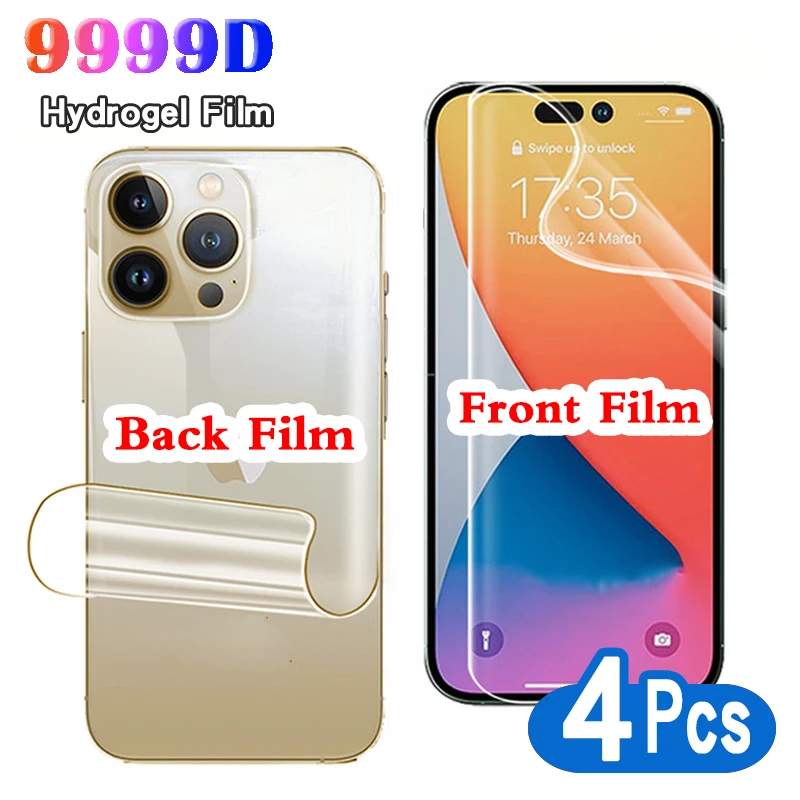4Pcs HD Hydrogel Film Full Cover For iPhone 11 14 15 13 12 Pro Max Mini XR X XS 7 8 Plus SE2 Screen Protector Screen Protective
4Pcs HD Hydrogel Film Full Cover For iPhone 11 14 15 13 12 Pro Max Mini XR X XS 7 8 Plus SE2 Screen Protector Screen Protective