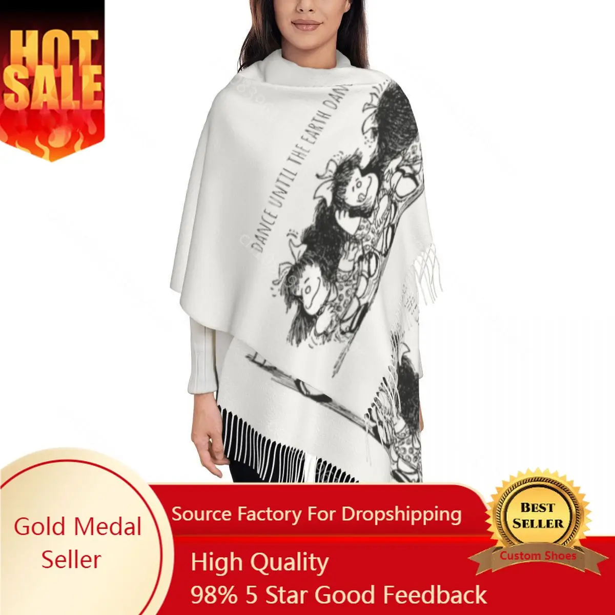Women's Scarf with Tassel Mafalda Dance Music Large Soft Warm Shawl Wrap Daily Wear Cashmere Scarf
Women's Scarf with Tassel Mafalda Dance Music Large Soft Warm Shawl Wrap Daily Wear Cashmere Scarf