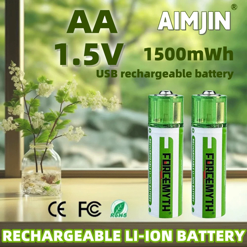 AA 1.5V 1500mWh USB Rechargeable Li-ion Battery for Remote Control Mouse Small Fan Electric Toy
AA 1.5V 1500mWh USB Rechargeable Li-ion Battery for Remote Control Mouse Small Fan Electric Toy