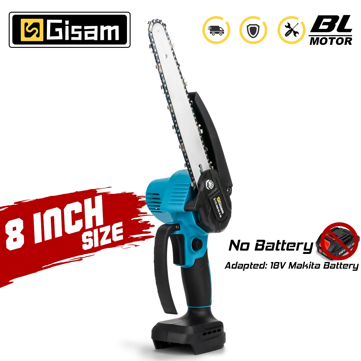 8 Inch Brushless Electric Saw for Makita 18V Battery Mini Handheld Pruning Saw Garden Logging Chainsaw Wood Cutting Power Tool
8 Inch Brushless Electric Saw for Makita 18V Battery Mini Handheld Pruning Saw Garden Logging Chainsaw Wood Cutting Power Tool