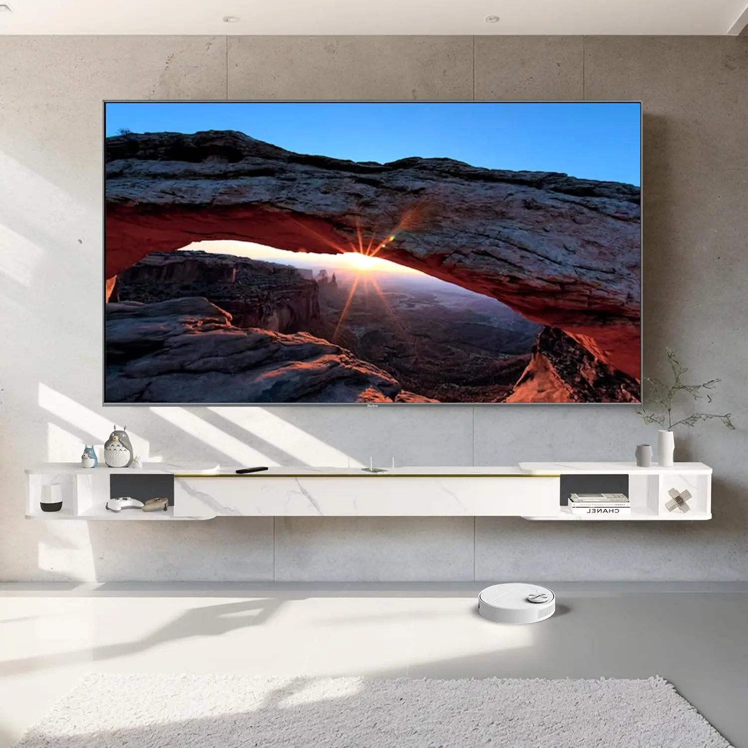 Pmnianhua Retractable Floating TV Stand,Minimalist Floating TV Shelf,Wall Mounted TV Console,Adjustable 87'' to 122'' Floating
Pmnianhua Retractable Floating TV Stand,Minimalist Floating TV Shelf,Wall Mounted TV Console,Adjustable 87'' to 122'' Floating