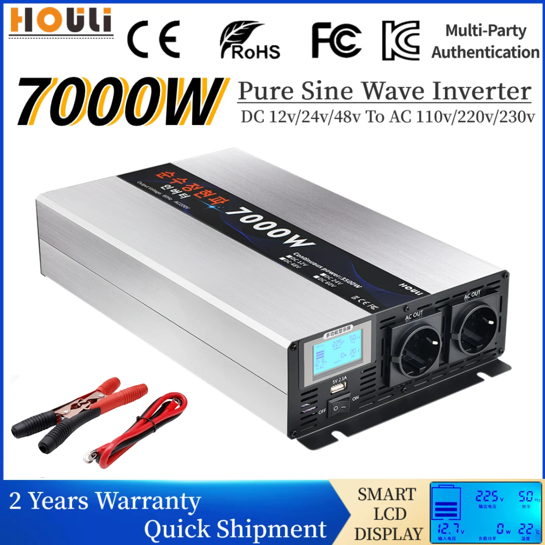 Power Inverter 12V 24V 48V To 220v 230v Pure Sine Wave 5000W 6000W 7000W Solar Europe Converter Car Voltage Transformer With USB
Power Inverter 12V 24V 48V To 220v 230v Pure Sine Wave 5000W 6000W 7000W Solar Europe Converter Car Voltage Transformer With USB