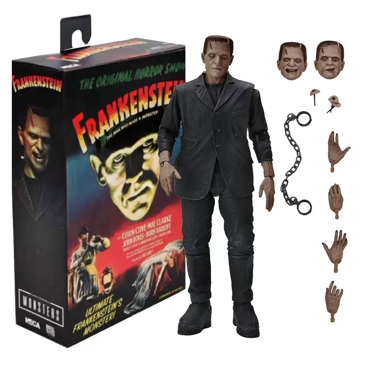 Фигурка NECA Frankenstein, Мэри Шелли, Франкенштейн, экшн-фигурка, цветная подвижная игрушка, кукла, рождественский подарок для ребенка
Фигурка NECA Frankenstein, Мэри Шелли, Франкенштейн, экшн-фигурка, цветная подвижная игрушка, кукла, рождественский подарок для ребенка
