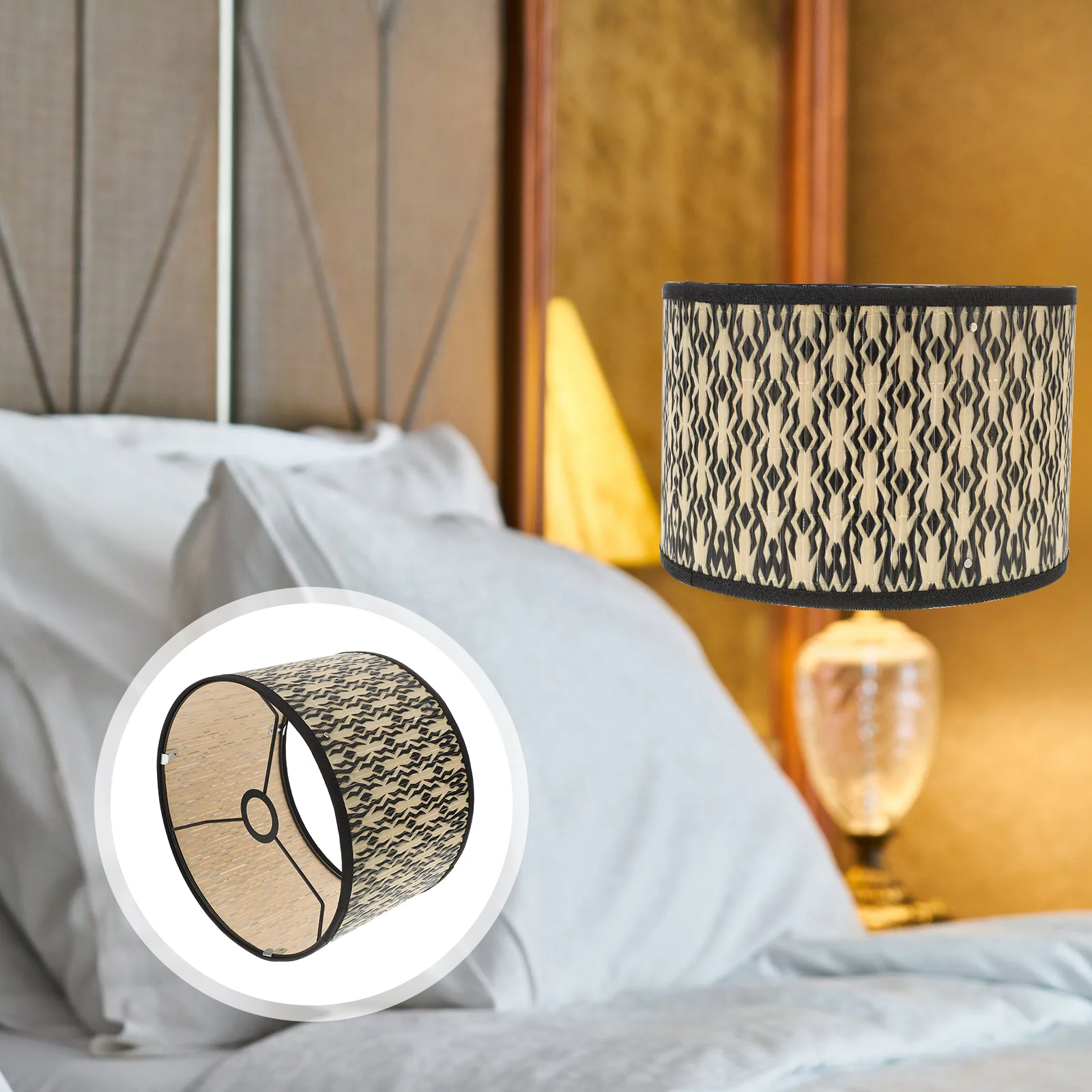 Cylindrical Lampshade Chandelier Flush Mount Light Fixture Iron Bamboo Ceiling Shades
Cylindrical Lampshade Chandelier Flush Mount Light Fixture Iron Bamboo Ceiling Shades