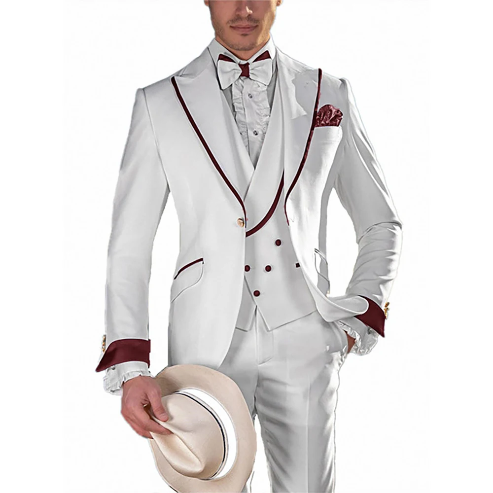 New Arrival Colorful Custom Made Slim Fit Men Suits 3 Pieces Wide Peak Lapel Wedding Groom Tuxedos Terno Masculino Prom Blazer
New Arrival Colorful Custom Made Slim Fit Men Suits 3 Pieces Wide Peak Lapel Wedding Groom Tuxedos Terno Masculino Prom Blazer