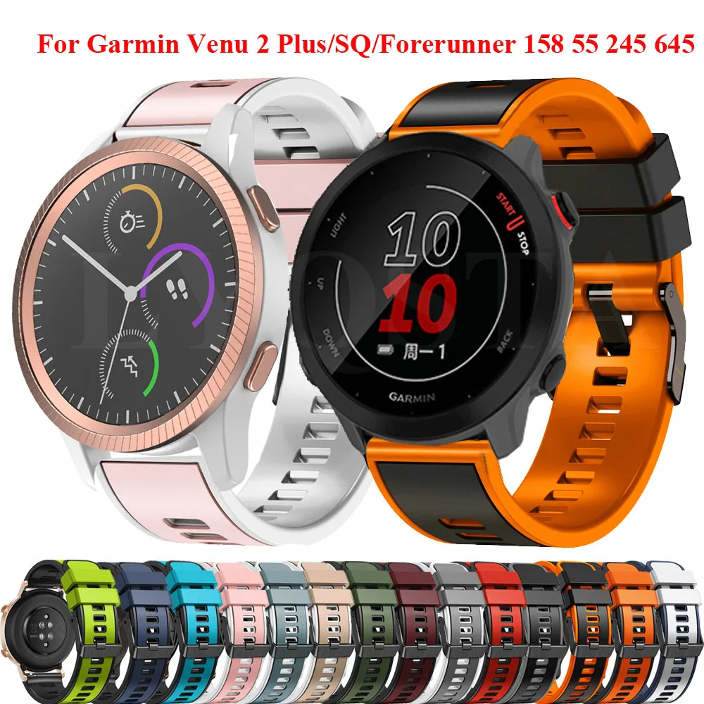 18/20/22mm Watchband For Garmin Vivoactive 3 4 4S Venu 2 2S plus SQ 2 Forerunner 158 55 645 245 255 Silicone Strap Accessories
18/20/22mm Watchband For Garmin Vivoactive 3 4 4S Venu 2 2S plus SQ 2 Forerunner 158 55 645 245 255 Silicone Strap Accessories