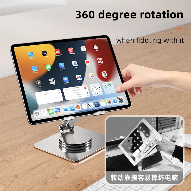 Aluminum 360°Rotating Adjustable Tablet Stand Holder Desktop Pad Holder Tablet Holder Stable No Shaking Anti-Slip Reading Holder
Aluminum 360°Rotating Adjustable Tablet Stand Holder Desktop Pad Holder Tablet Holder Stable No Shaking Anti-Slip Reading Holder