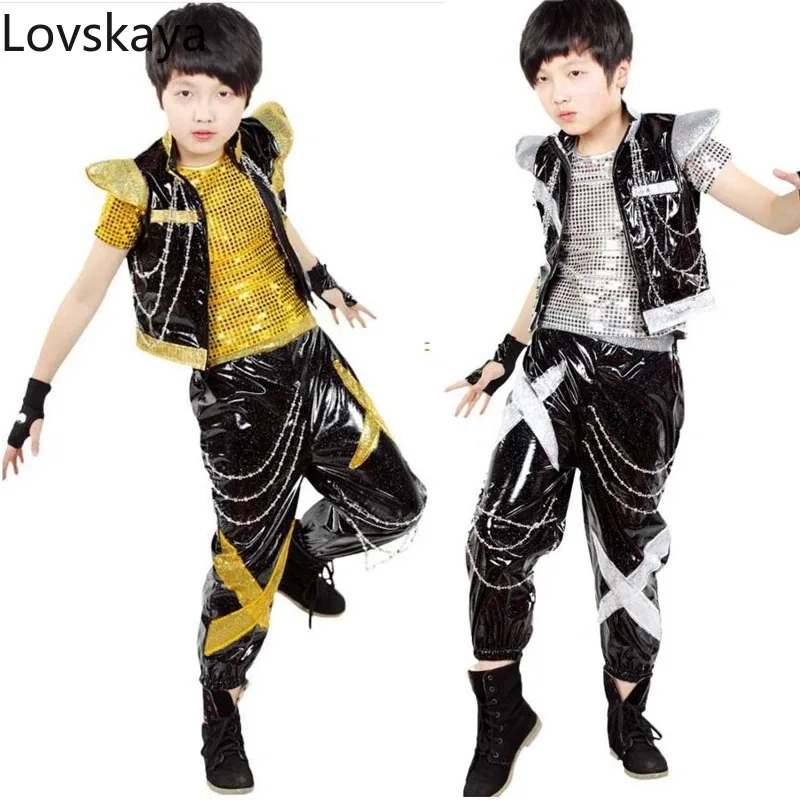 hip hop show costume suit boy jazz modern dance costume Children's silver short sleeve clothes
hip hop show costume suit boy jazz modern dance costume Children's silver short sleeve clothes