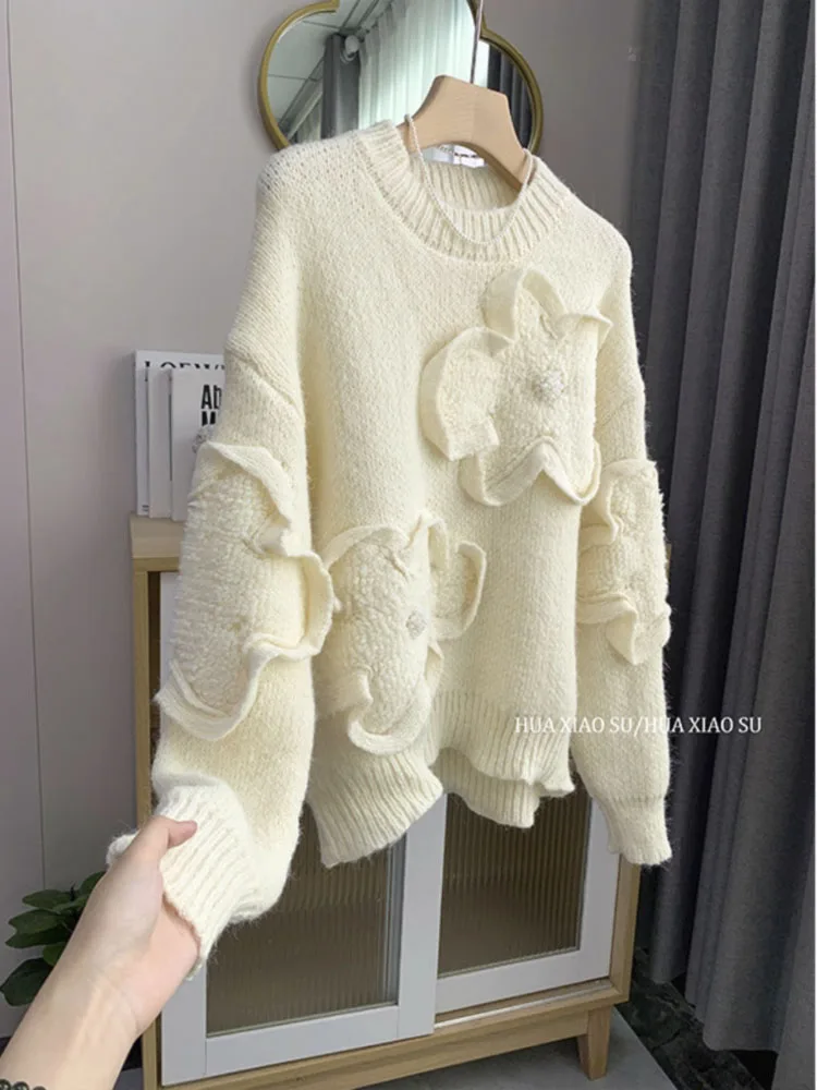 Round Neck Floral Elegantly Designed Sweater Women's Y2K Style Loose Fashion Lazy Harajuku Women's Knit Sweater
Round Neck Floral Elegantly Designed Sweater Women's Y2K Style Loose Fashion Lazy Harajuku Women's Knit Sweater