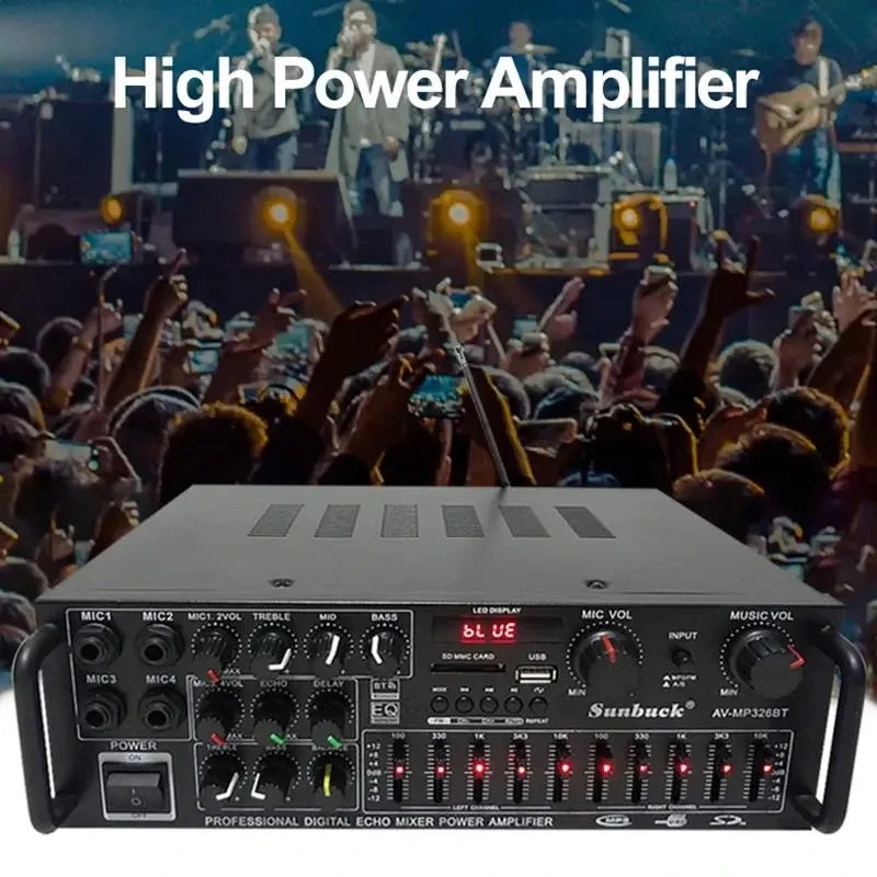 

200W+200W EQ Equalization Hifi With Display Amplifie Fever Amplifier Auido Speaker Amplifier Home Theater Bluetooth AV Amplifier