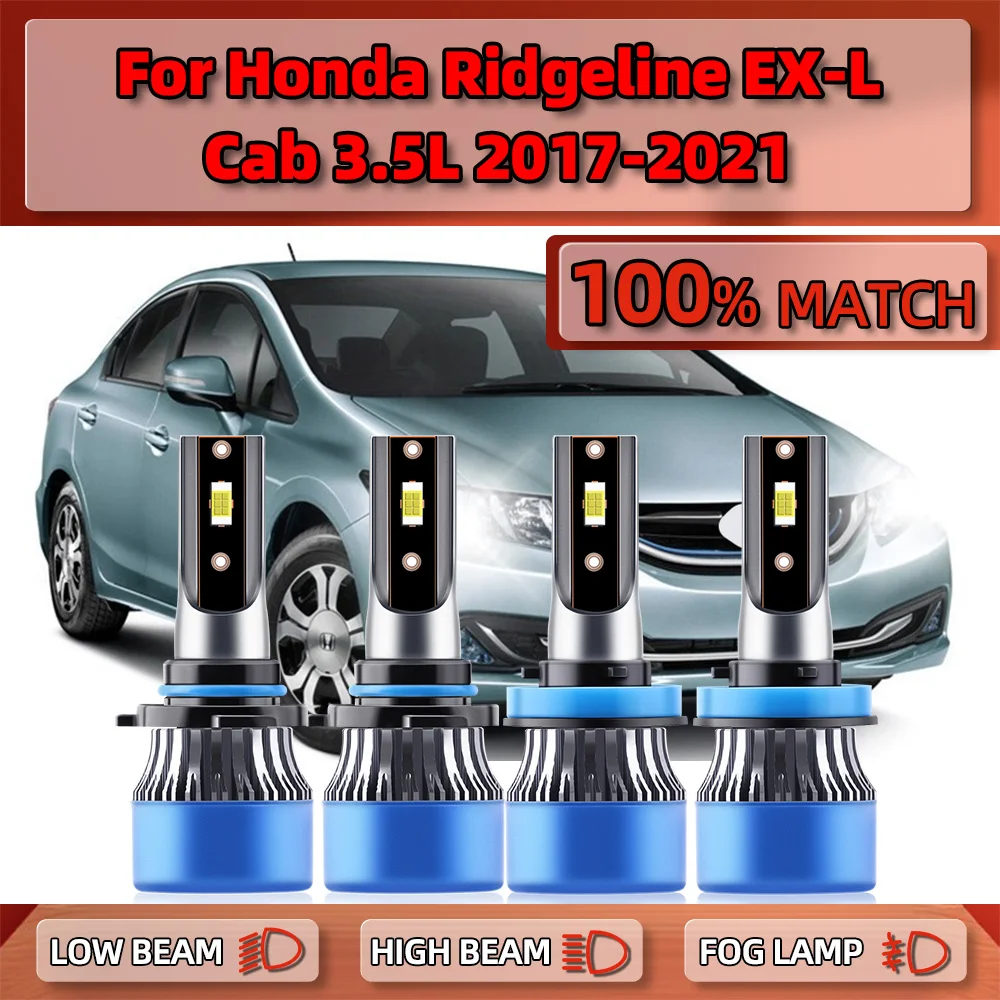 

240W LED Lights 40000LM Car Headlight Bulbs 12V Auto Lamps Plug&Play For Honda Ridgeline EX-L Crew Cab 3.5L 2017-2019 2020 2021