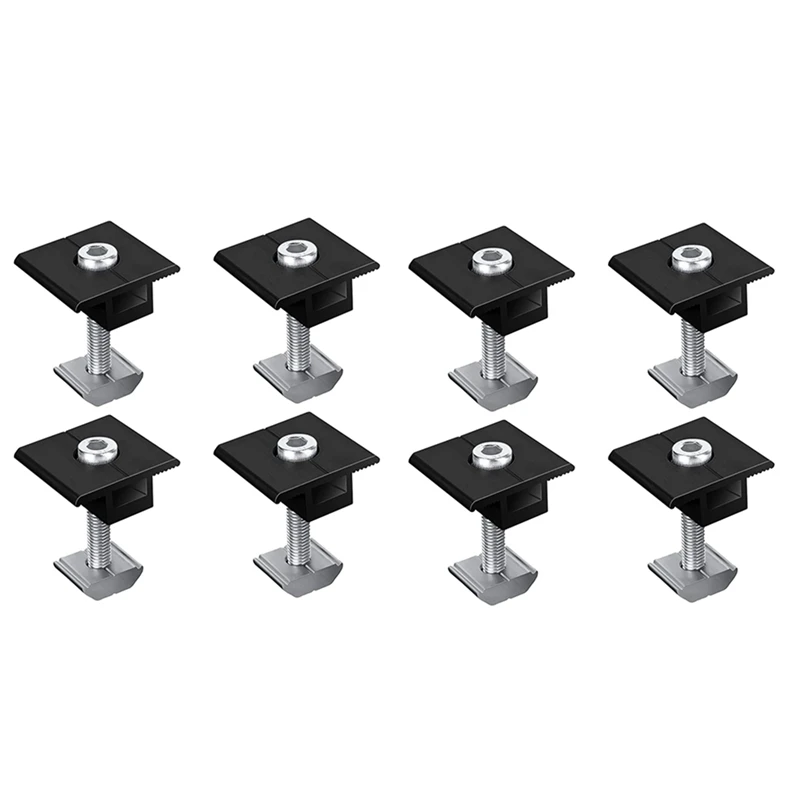 8 Pack Centre Clamp Black T-Shaped Centre Clamp Photovoltaic Adjustable Solar Panel Centre Clamp For Solar Panel
8 Pack Centre Clamp Black T-Shaped Centre Clamp Photovoltaic Adjustable Solar Panel Centre Clamp For Solar Panel