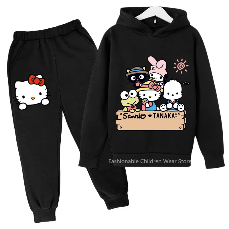 

New Hello Kitty Print Hoodie & Pants for Children - Cotton Hoodie for Boys & Girls, Casual Outdoor Korean Fashion at its Best