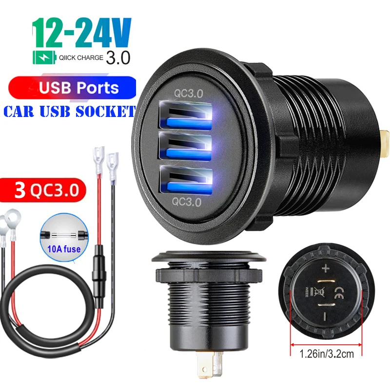 Quick car usb socket 12v super fast charger USB Outlets tomada usb 12v automotiva car usb charger fast charge QC3.0
Quick car usb socket 12v super fast charger USB Outlets tomada usb 12v automotiva car usb charger fast charge QC3.0