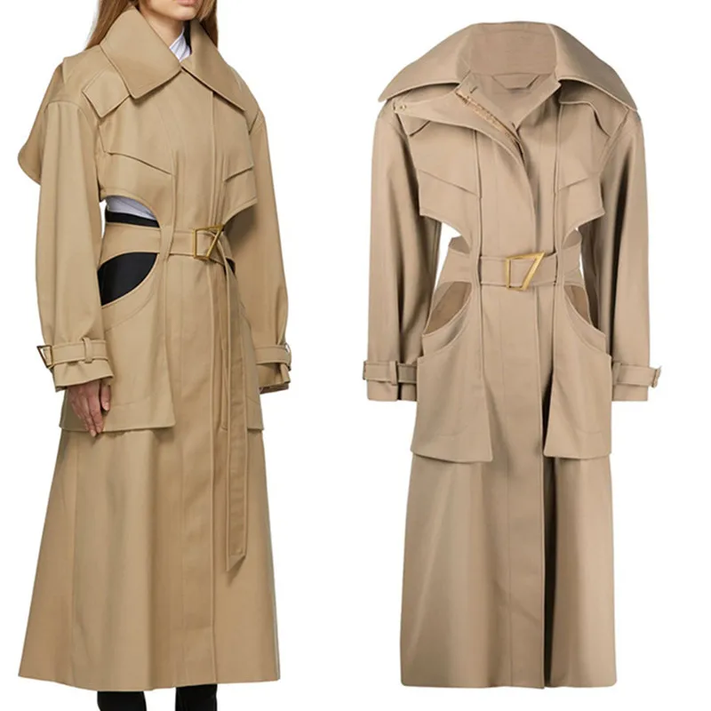 Тренчкот женский с поясом, модная деконструированная ветровка с длинным рукавом, с вырезами, осень 2023
Тренчкот женский с поясом, модная деконструированная ветровка с длинным рукавом, с вырезами, осень 2023