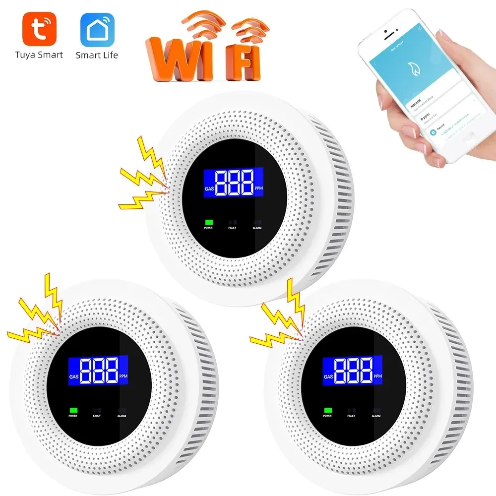 Tuya WiFi Natural Gas Leak Detector LPG Leakage Sensor Sound Alarm & 433MHz Remote Control Protection Security Smart Life APP
Tuya WiFi Natural Gas Leak Detector LPG Leakage Sensor Sound Alarm & 433MHz Remote Control Protection Security Smart Life APP