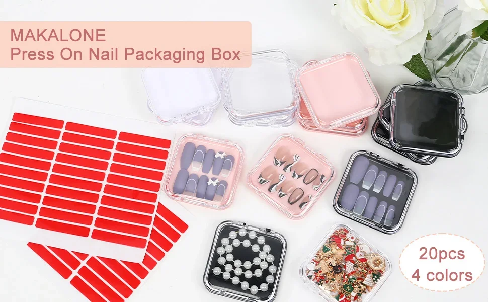 Storage Box Cosmetic Storage Box Transparent Stripe Rectangular Cover Dust Proof Handmade Nail Sealed Table Top Packaging Box 11 S2d66129c65f747469e46d85b27afc04dF