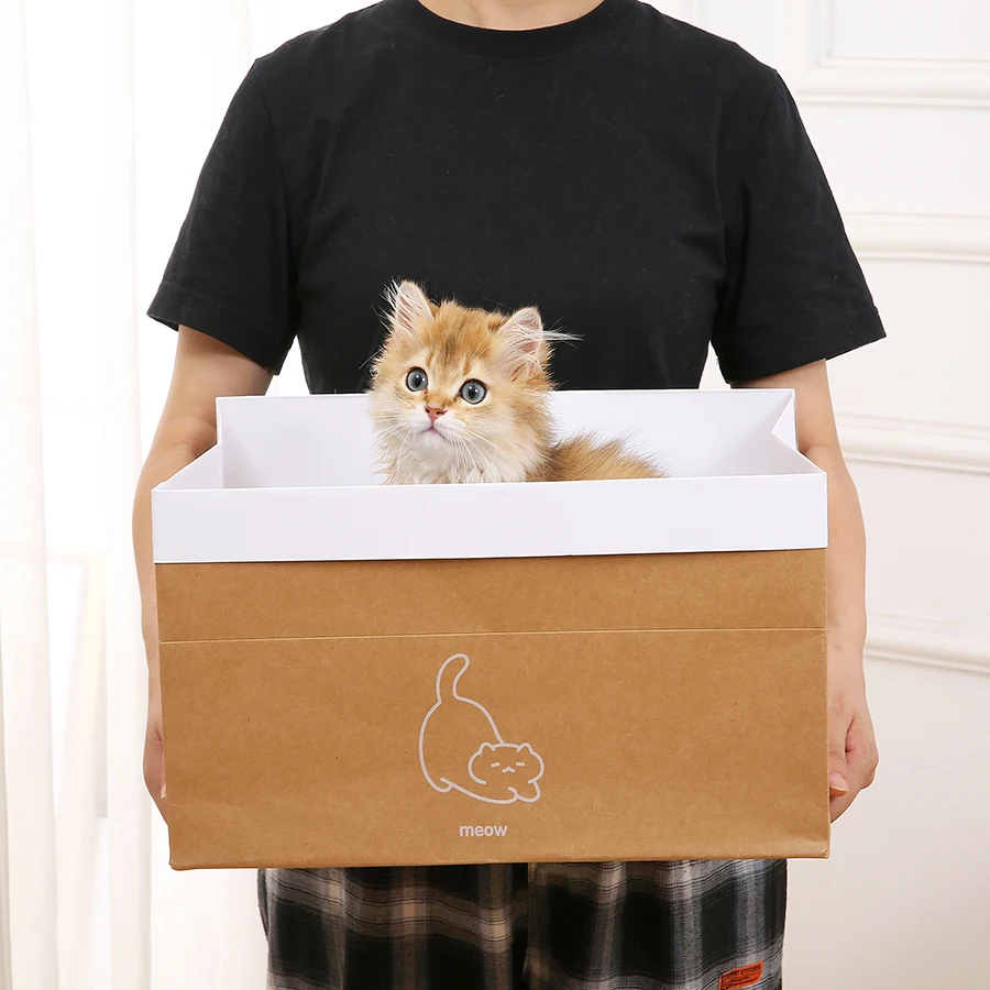 Foldable Cat Carrier Paper Bag with Cat Scratching Board Car Cat Bag Cardboard Indoor Cat Scratcher House Bed Cat Box
Foldable Cat Carrier Paper Bag with Cat Scratching Board Car Cat Bag Cardboard Indoor Cat Scratcher House Bed Cat Box