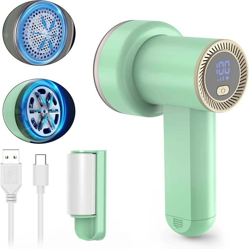 Portable Fabric Shaver Fuzz Remover Rechargeable Electric Lint Trimmer With 3 Blades LED Digital Display & Roller For Clothes
Portable Fabric Shaver Fuzz Remover Rechargeable Electric Lint Trimmer With 3 Blades LED Digital Display & Roller For Clothes
