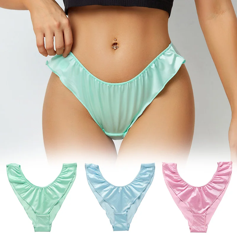 New Elastic Satin Pleated Sexy Women's Underwear With Low Waisted Mesh Transparent Underwear, Cotton Breathable Underwear
New Elastic Satin Pleated Sexy Women's Underwear With Low Waisted Mesh Transparent Underwear, Cotton Breathable Underwear