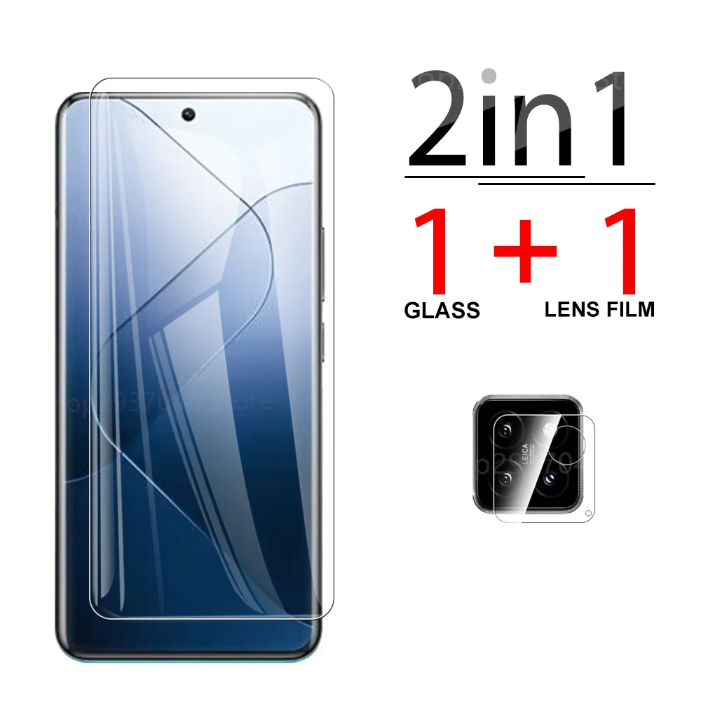 

2 в 1 чехол из закаленного стекла с полным покрытием для Xiaomi 14 5G xiaomi14 xiomi14 mi 14 mi14 6,36 дюймов Защитные пленки для объектива камеры 23127PN0CC