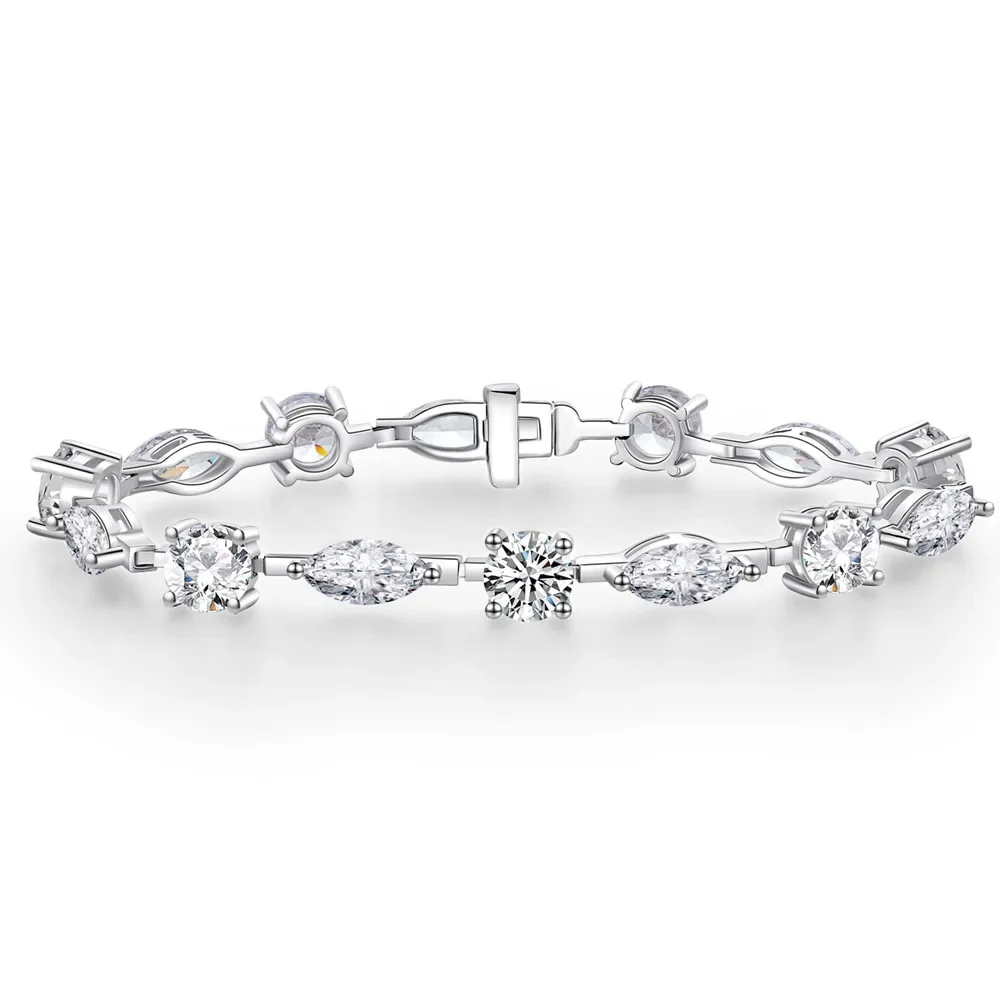 

Zhenchengda 2024 New Fashion Full Diamond Bracelet Women's S925 Pure Silver Luxury