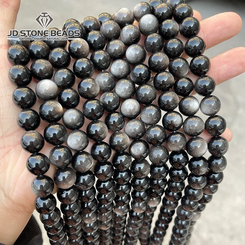 7A Natural Stone Silver Obsidian Beads Round Loose Stone Bead 6 8 10 12 14mm for Jewelry Making DIY Bracelet Accessories 15 Inch
7A Natural Stone Silver Obsidian Beads Round Loose Stone Bead 6 8 10 12 14mm for Jewelry Making DIY Bracelet Accessories 15 Inch