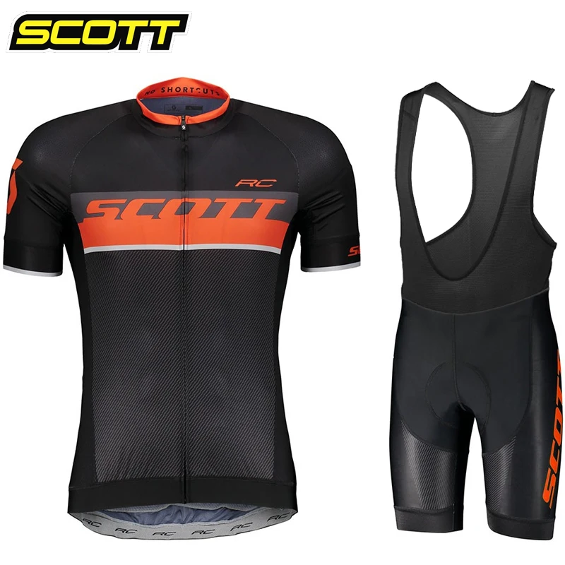 

SCOTT Summer Cycling Clothing 2024 Teams Bike Jersey Mtb Men's Blouse Man Clothes Pants Gel Male Set Laser Cut Sports Complete