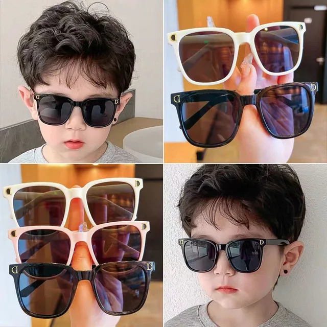 Lunettes de soleil flexibles en silicone pour enfants, lunettes de soleil polarisées carrées, lunettes vintage pour enfants, nuances pour garçons et filles, nouvelle mode 2
