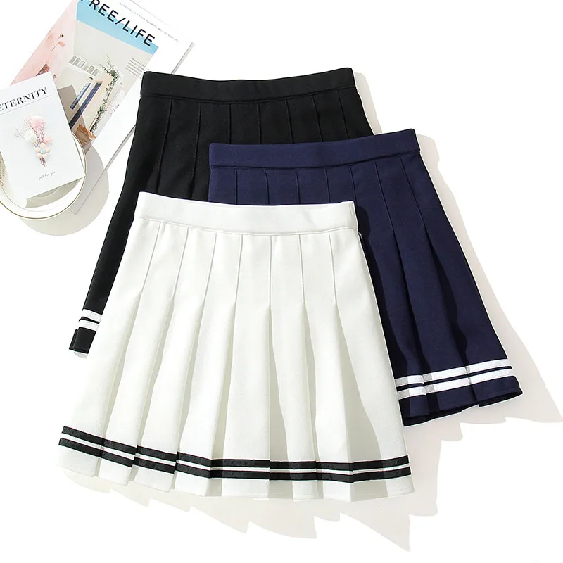 

High-Waisted Skirt Elastic Pink Fairy Grunge Black Mini Pleated Skirt Woman Fashion 2022 Summer Clothes School Girl Uniform