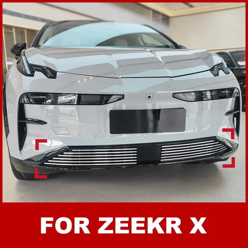 

1 Set Car Styling Front Grille Trim Garnish Cover Stickers For Zeekr X 2023 2024 Aluminum Alloy Insect Screen Car Accessories