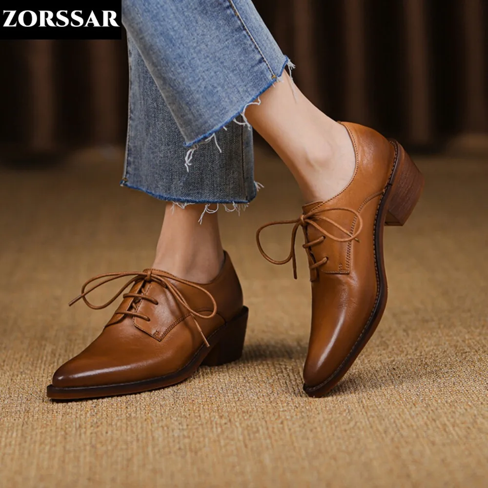 2024 Spring/Autumn Womens Oxfords Shoes Genuine Leather Women Pointed Toe Chunky Heel Women Pumps Sexy Ladies Shoes Brown Shoes
2024 Spring/Autumn Womens Oxfords Shoes Genuine Leather Women Pointed Toe Chunky Heel Women Pumps Sexy Ladies Shoes Brown Shoes