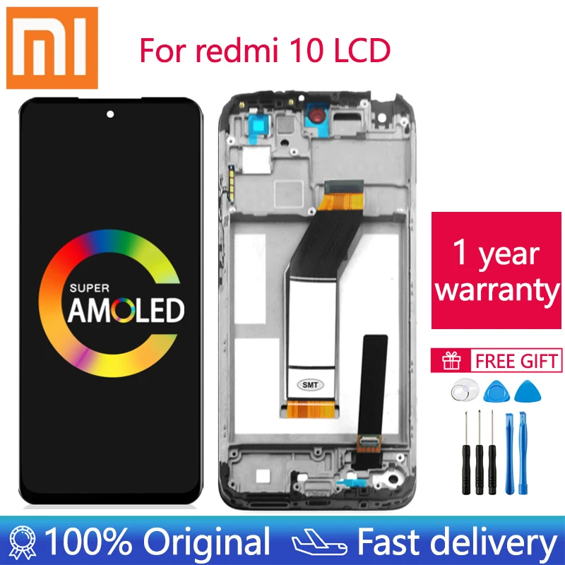 6 5 Оригинальный ЖК-дисплей для xiaomi redmi 10 с сенсорным экраном в сборе деталь 21061119ag |