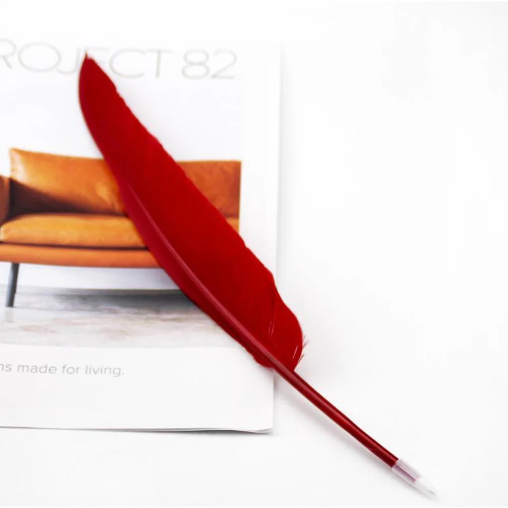 

1000Pcs Retro Style Feather Quill Plastic Ballpoint Pen For Office Student Home Decor Random Color