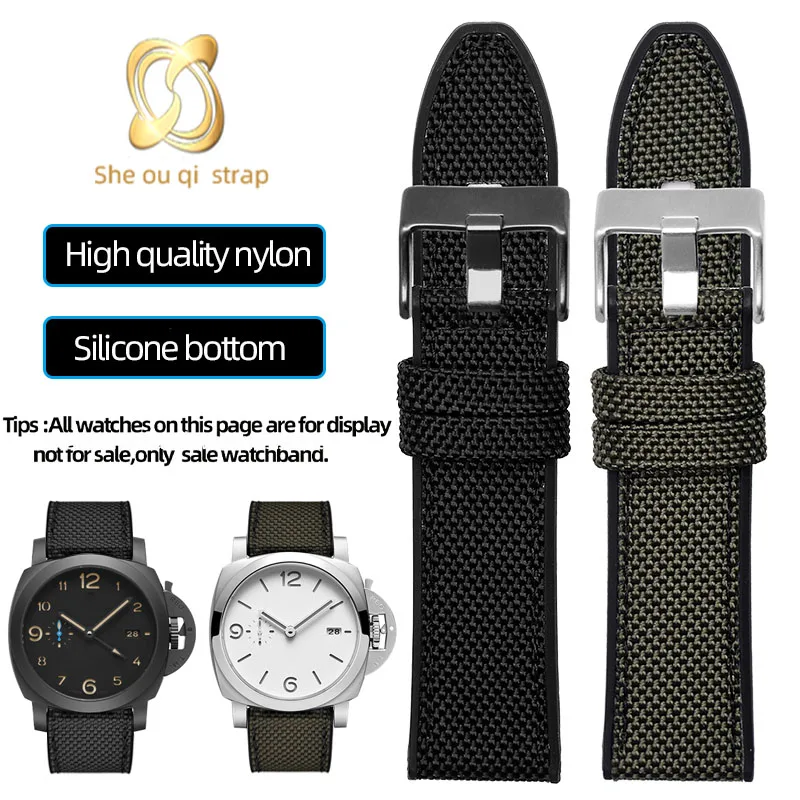 Nylon Rubber Watch Band For Panerai LUMINOR 1950 PAM00441 With Gntleman Waterproof 24/26/28MM Watch Strap
Nylon Rubber Watch Band For Panerai LUMINOR 1950 PAM00441 With Gntleman Waterproof 24/26/28MM Watch Strap