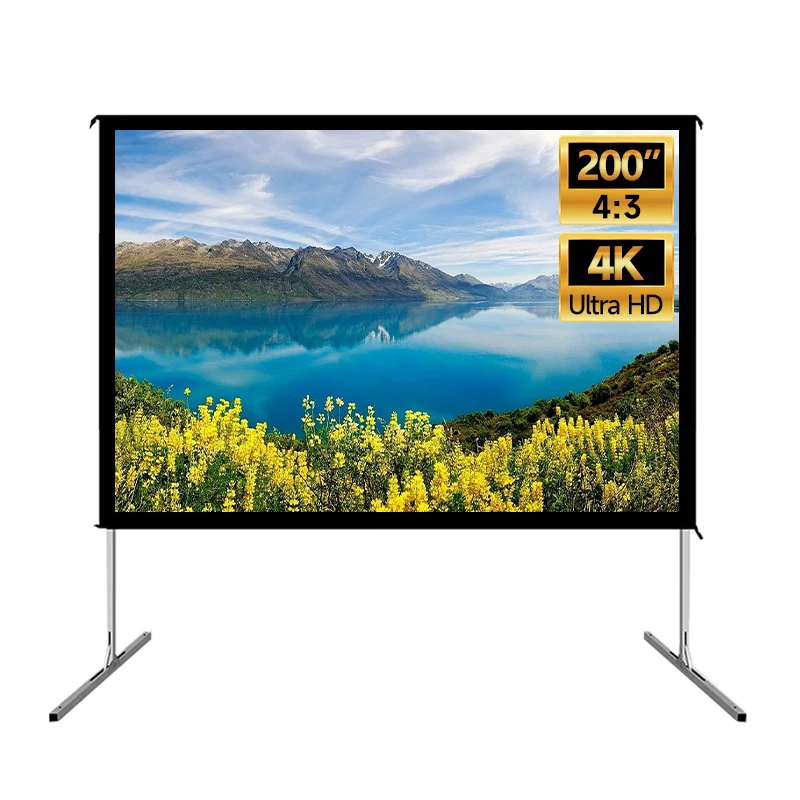 

Cheap 200 Inch Fast Fold Projector Screen 4K Outdoor Decor Portable Projector Screen